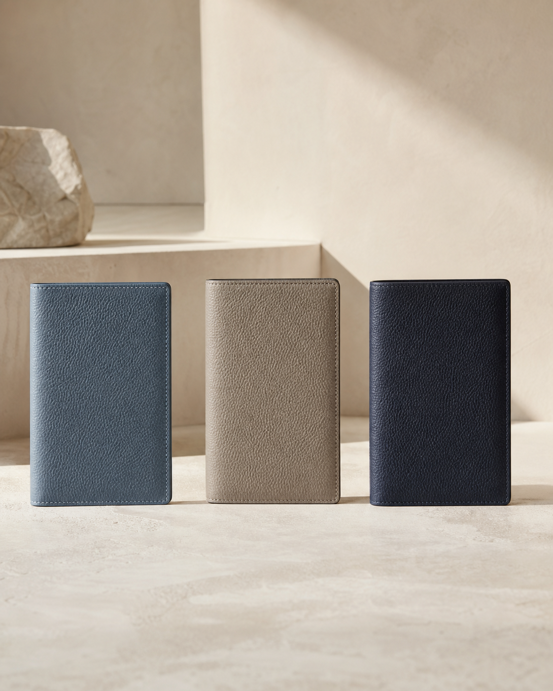 Harbor Passport Sleeve in Mineral Blue, Riverstone, Ink