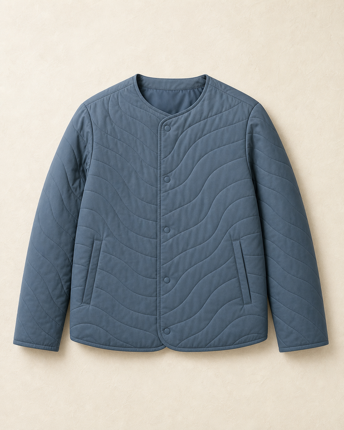 Ridge Quilted Jacket in Mineral Blue product photograph