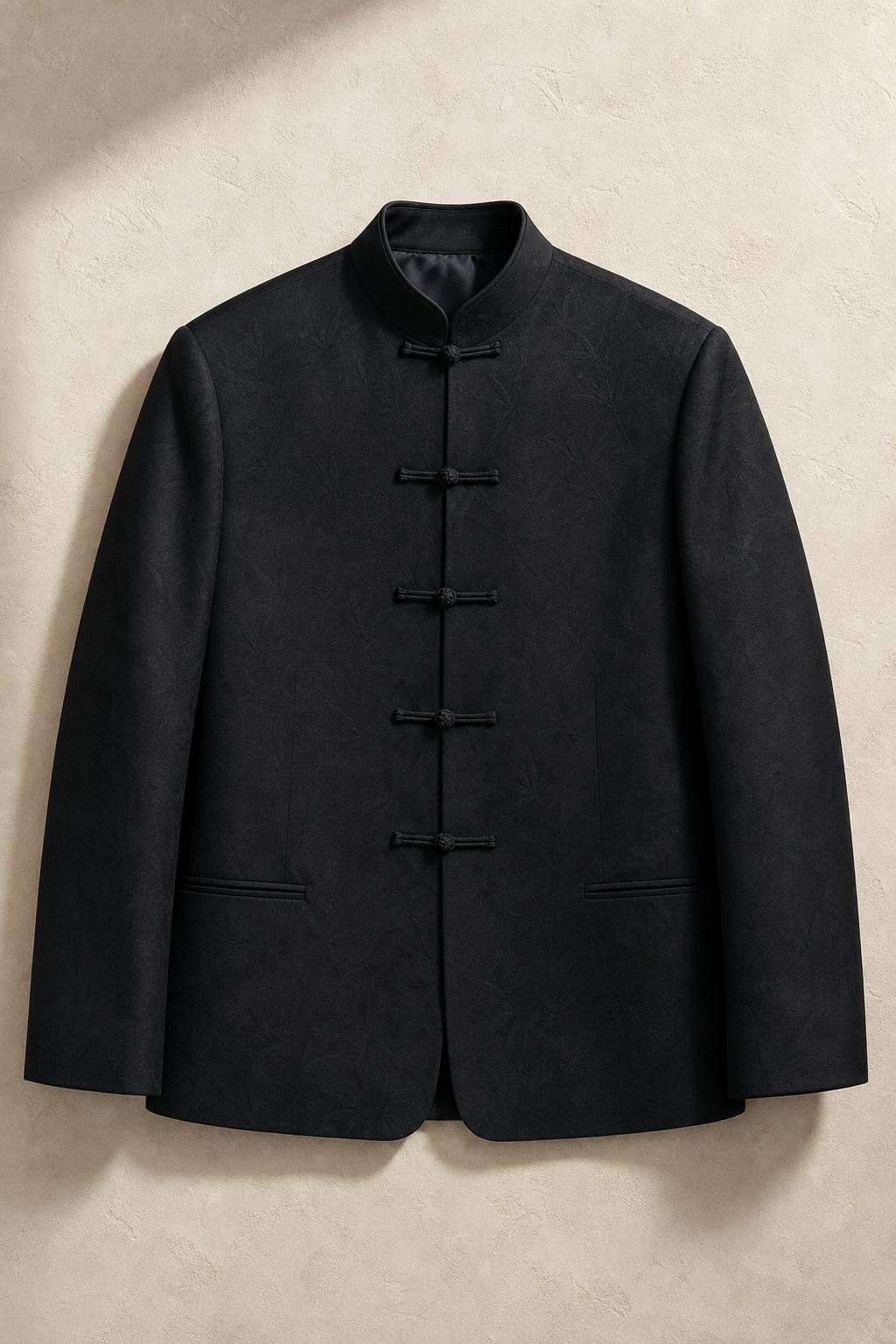 Bamboo Court Evening Jacket in ink black, front product view