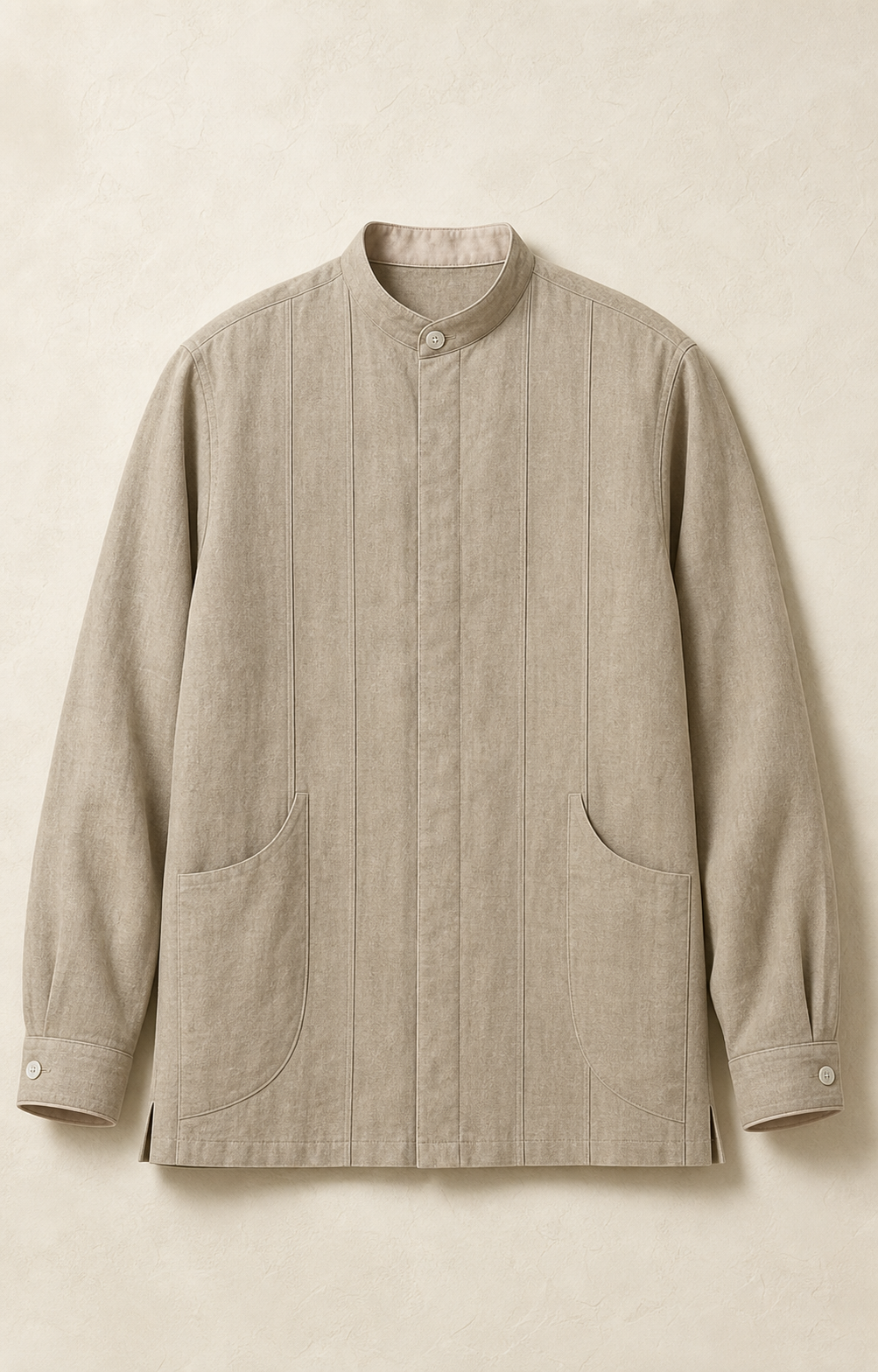 Bamboo Slip Overshirt in Reed, front product view