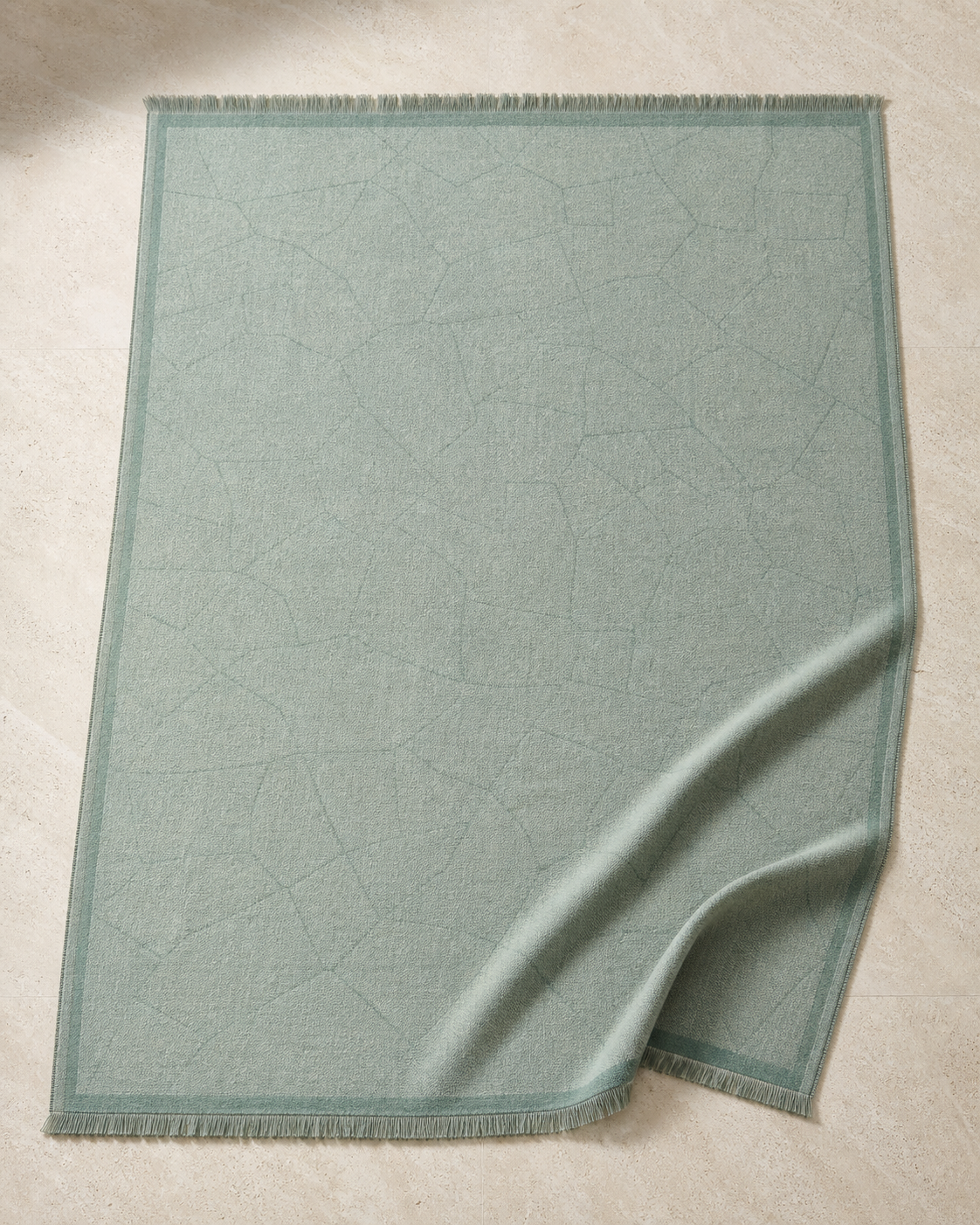 Celadon Courtyard Throw, opened product view