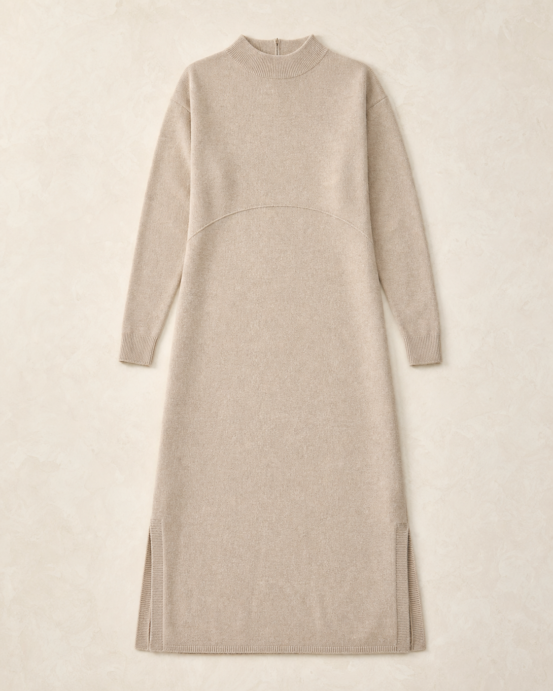 Cloud Bridge Knit Dress in Oat, front product view