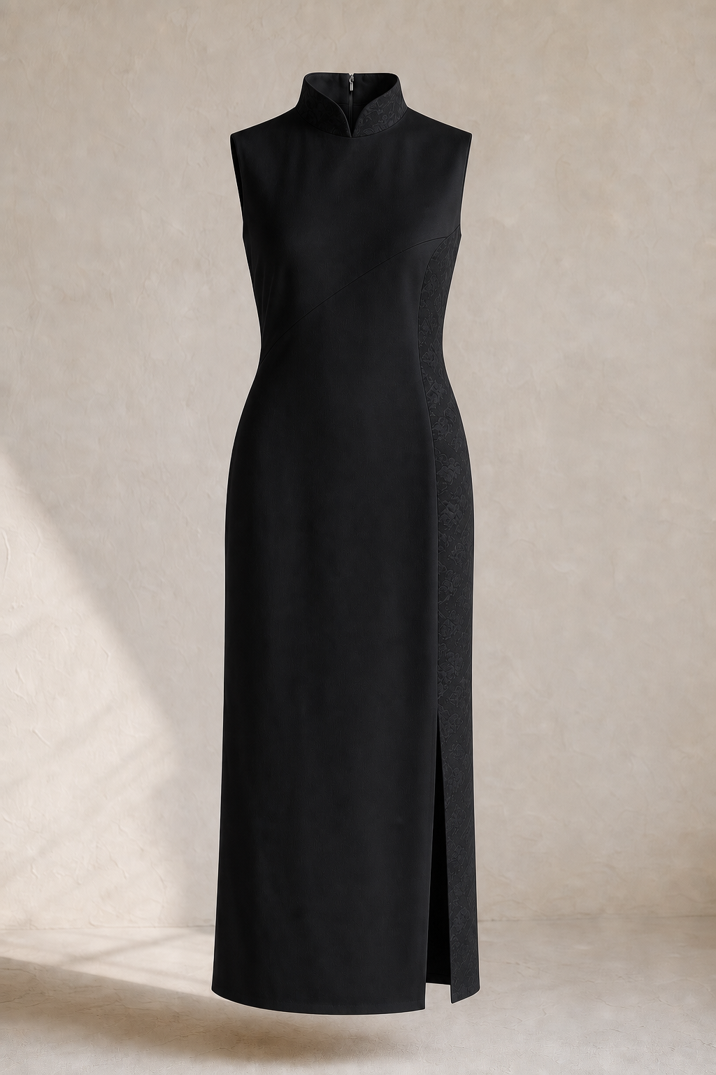 Cloud Collar Column Dress in Ink