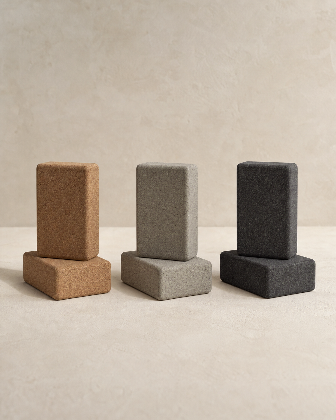 Courtyard Support Block Pair in Tea Brown, Jade Grey and Ink