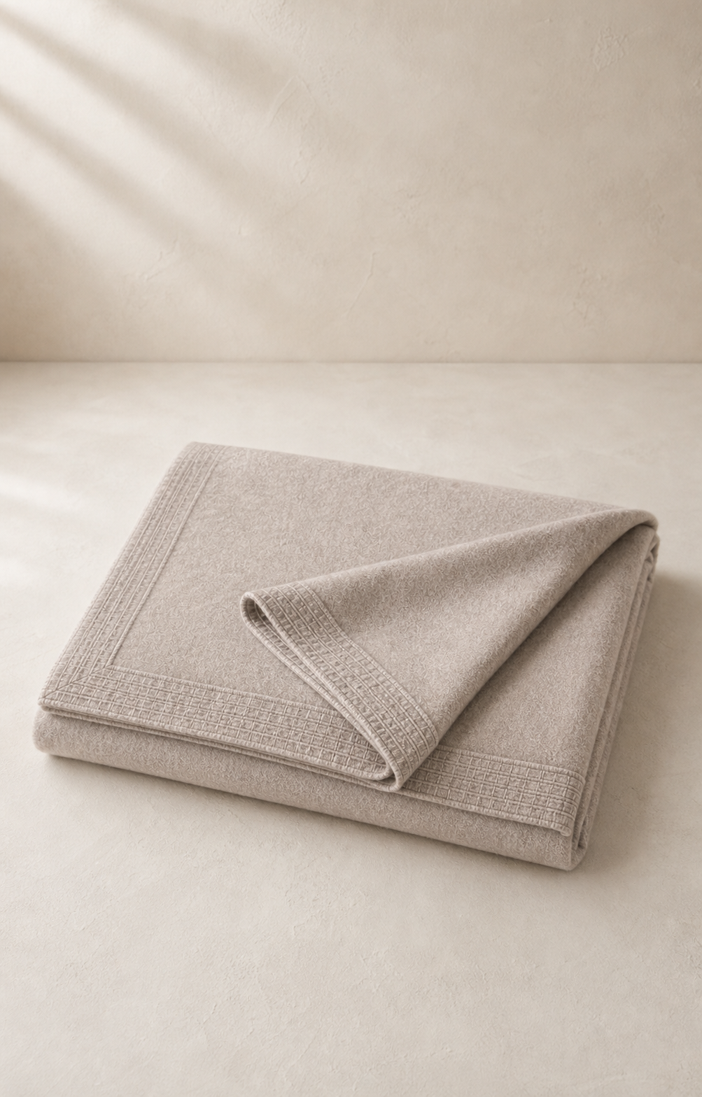 Courtyard Throw Blanket with continuous tonal woven border