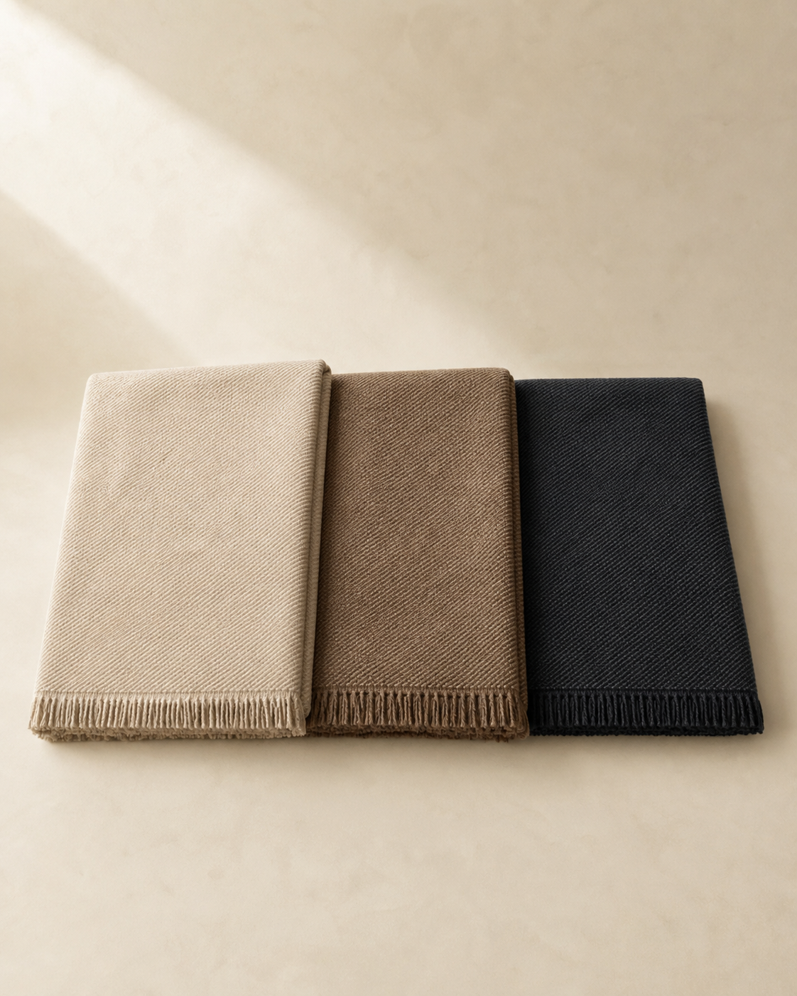 Courtyard Weave Throw in Oat, Tea Brown and Ink