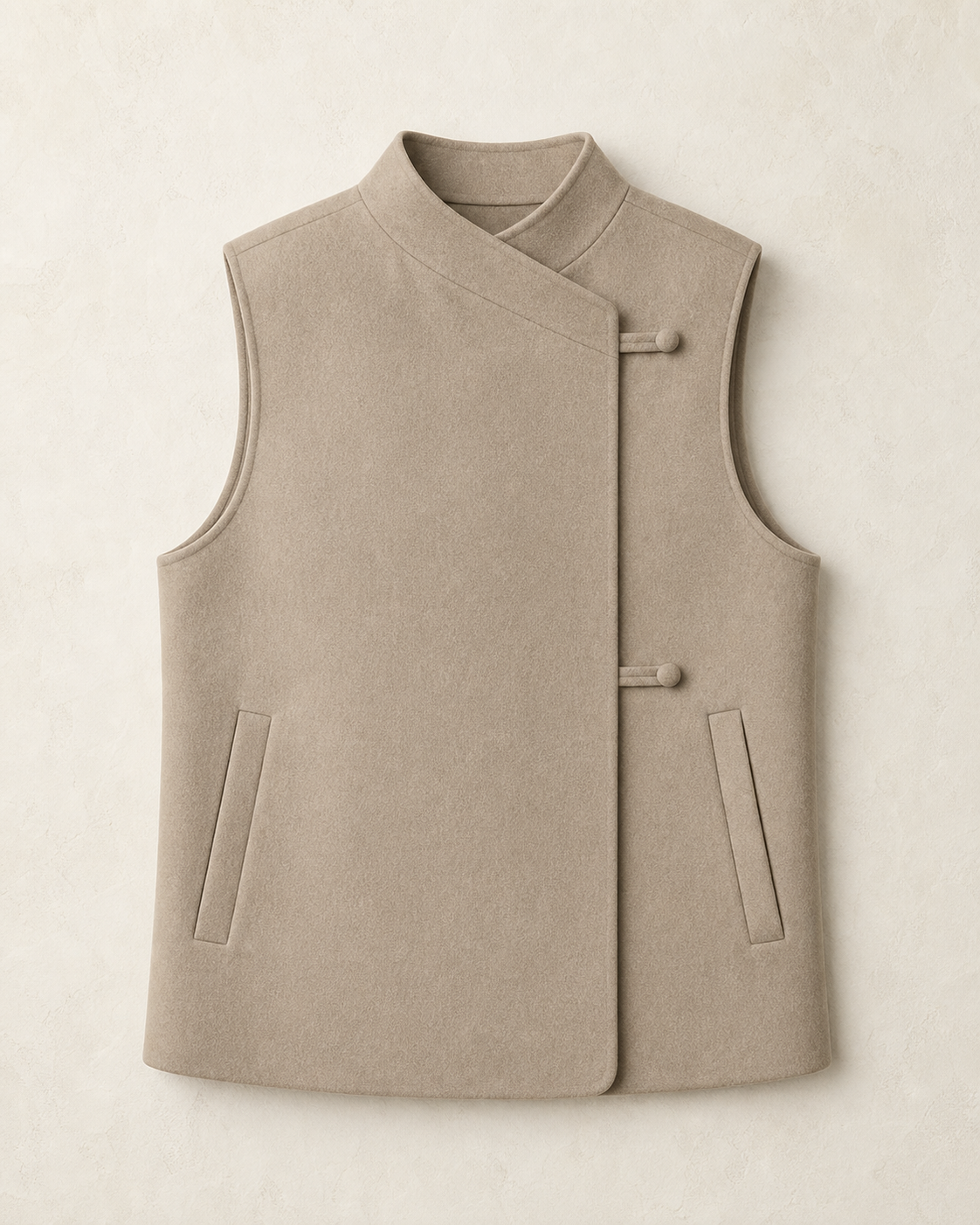 Delta Travel Vest in Stone — front product view