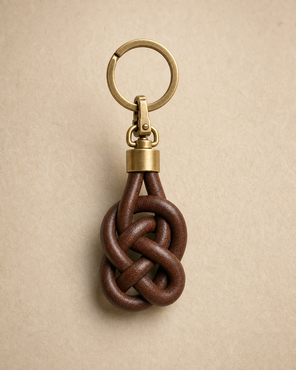 Knot Leather Charm with one continuous leather cord and working clasp