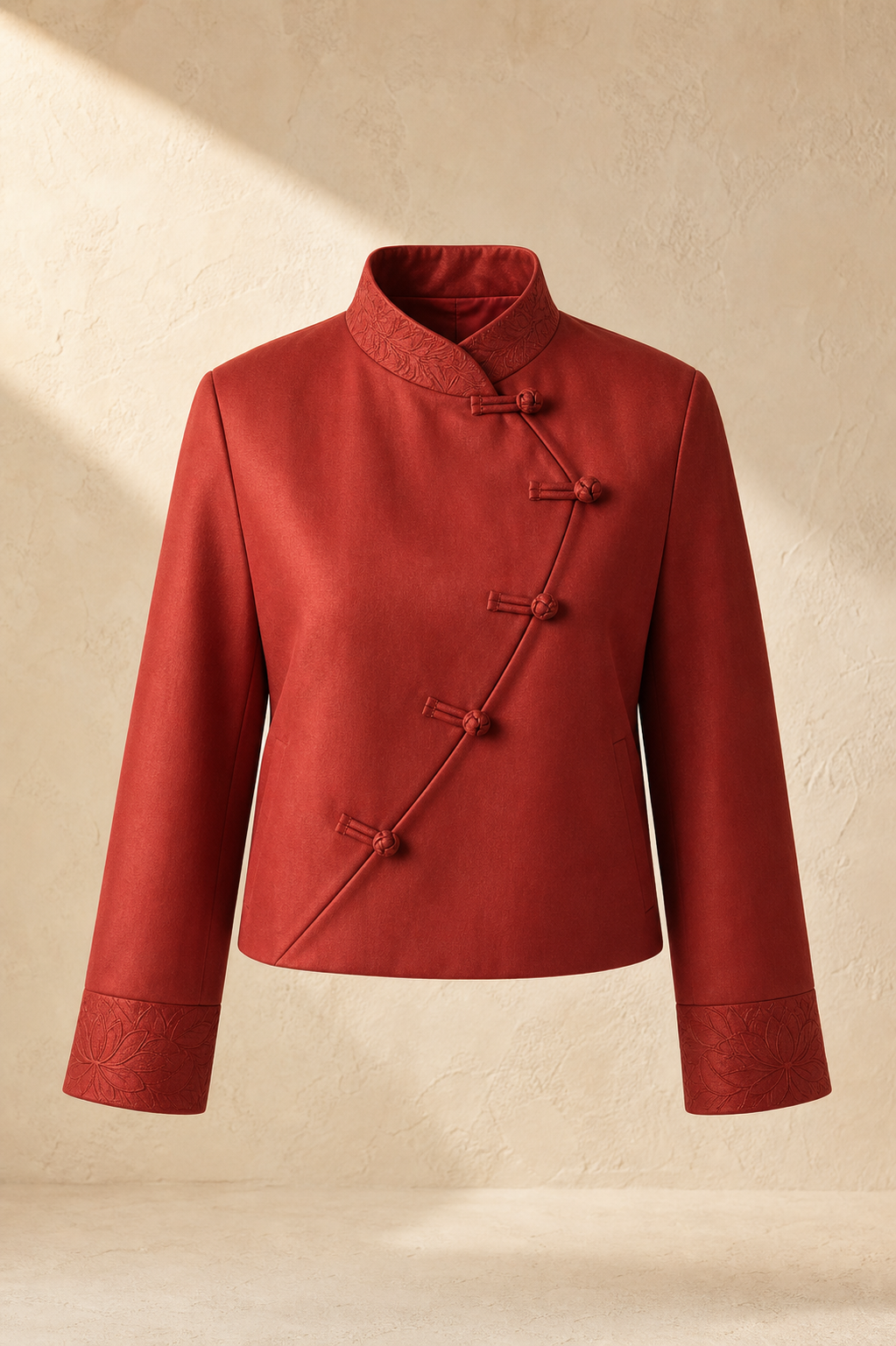 Lotus Arc Cropped Jacket in Cinnabar