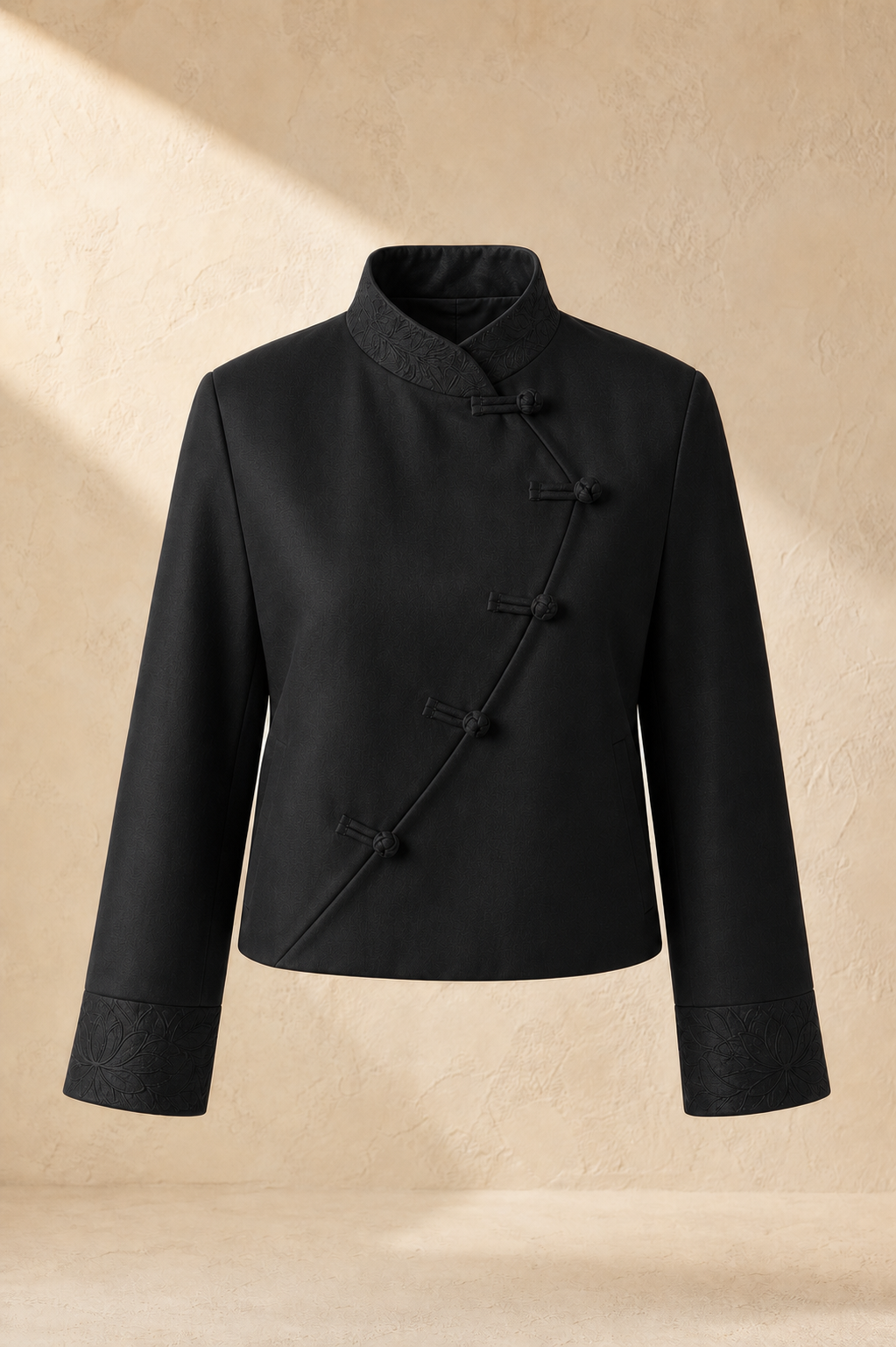 Lotus Arc Cropped Jacket in Ink