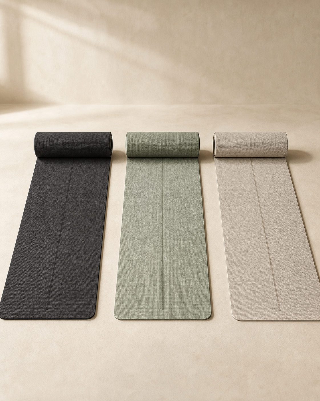 Meridian Alignment Mat in Ink, Celadon and Mineral Sand