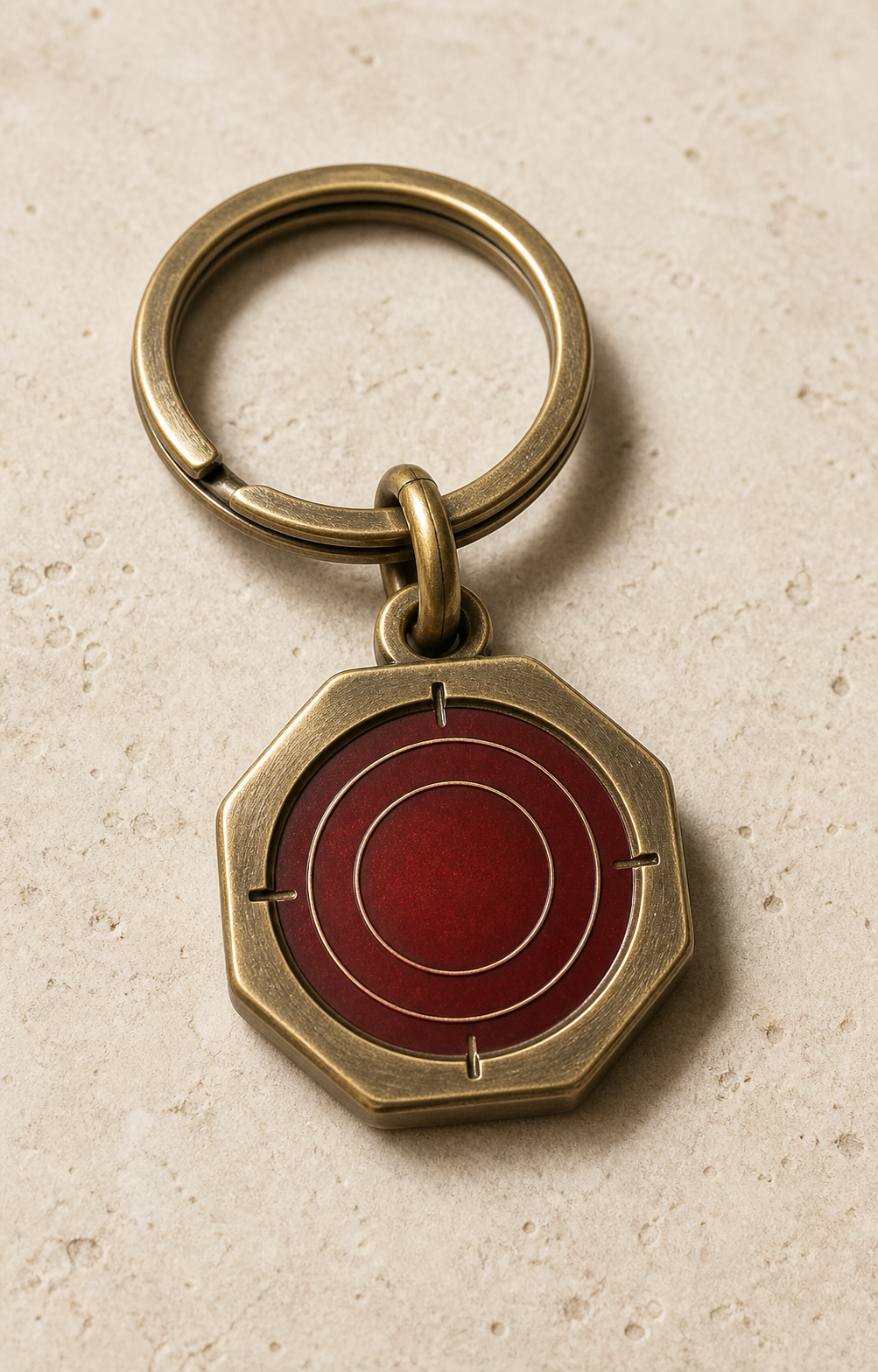 Meridian Luopan Keyring in antiqued brass, product view