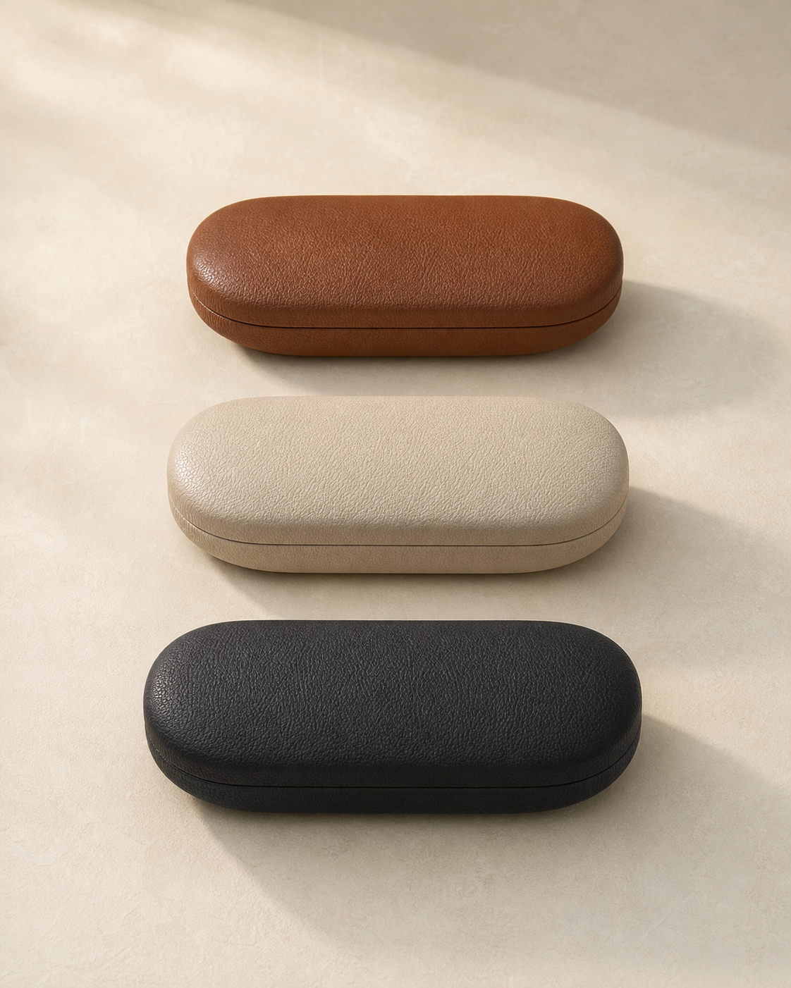 Moon Gate Eyewear Case in Tea Brown, Oat and Ink