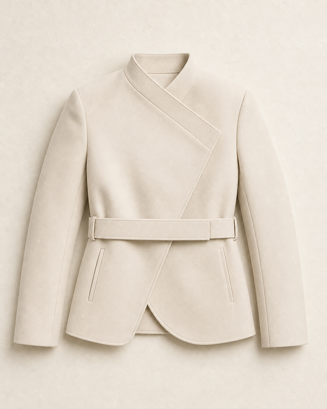 Pavilion Wrap Jacket in Porcelain — front product view