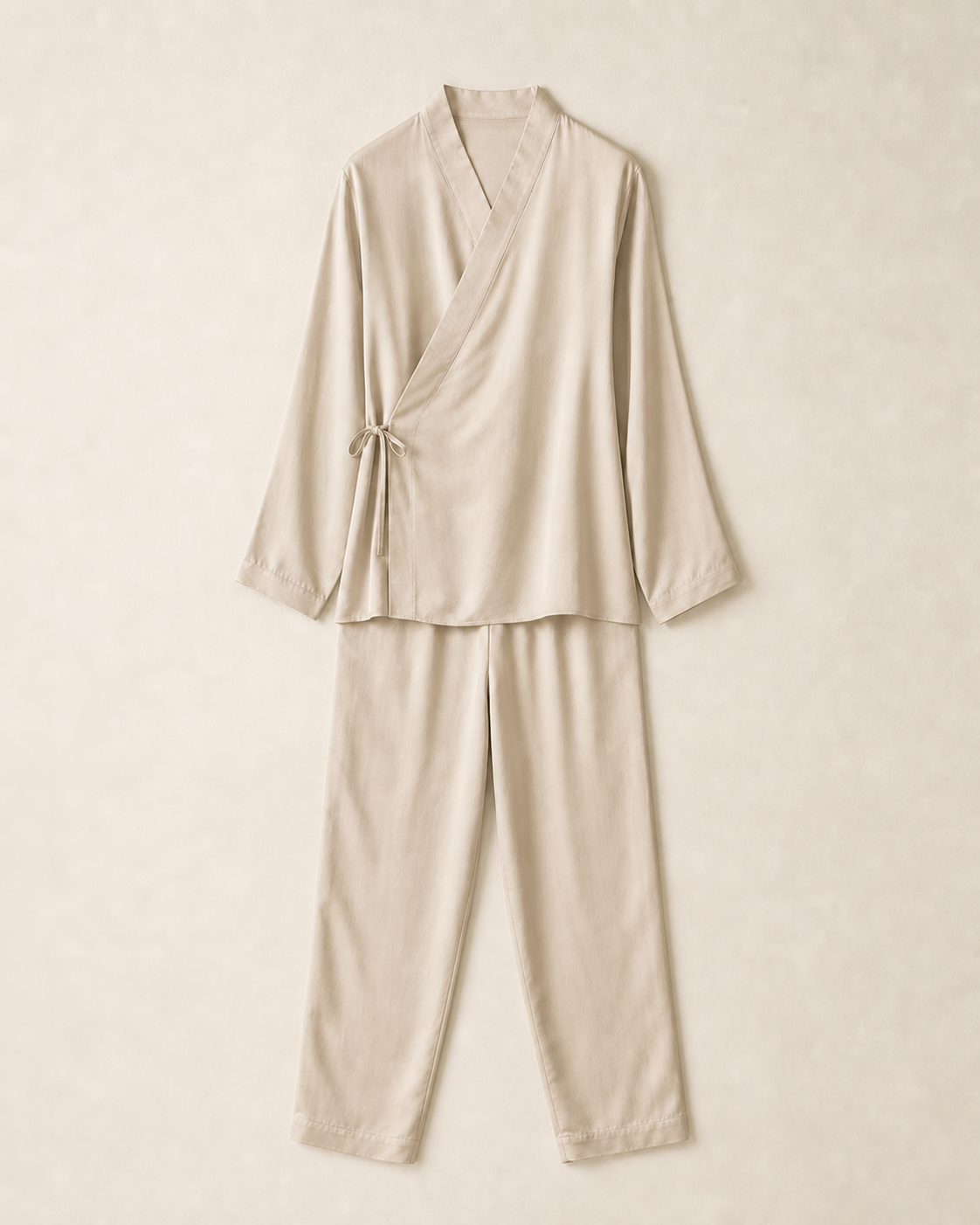 Quiet Morning Pajama Set in Oat, front product view