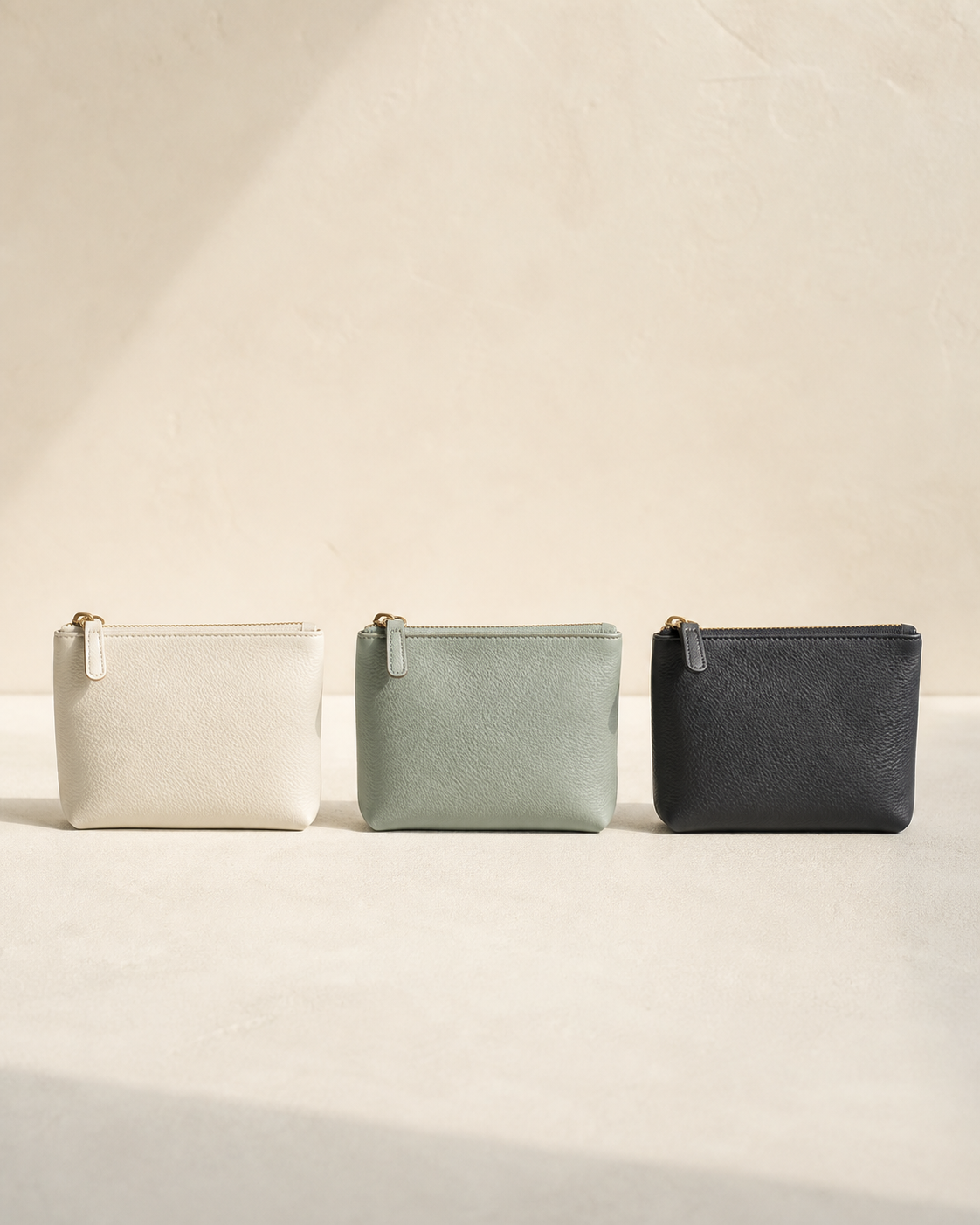 River Zip Pouch in White Jade, Celadon and Ink