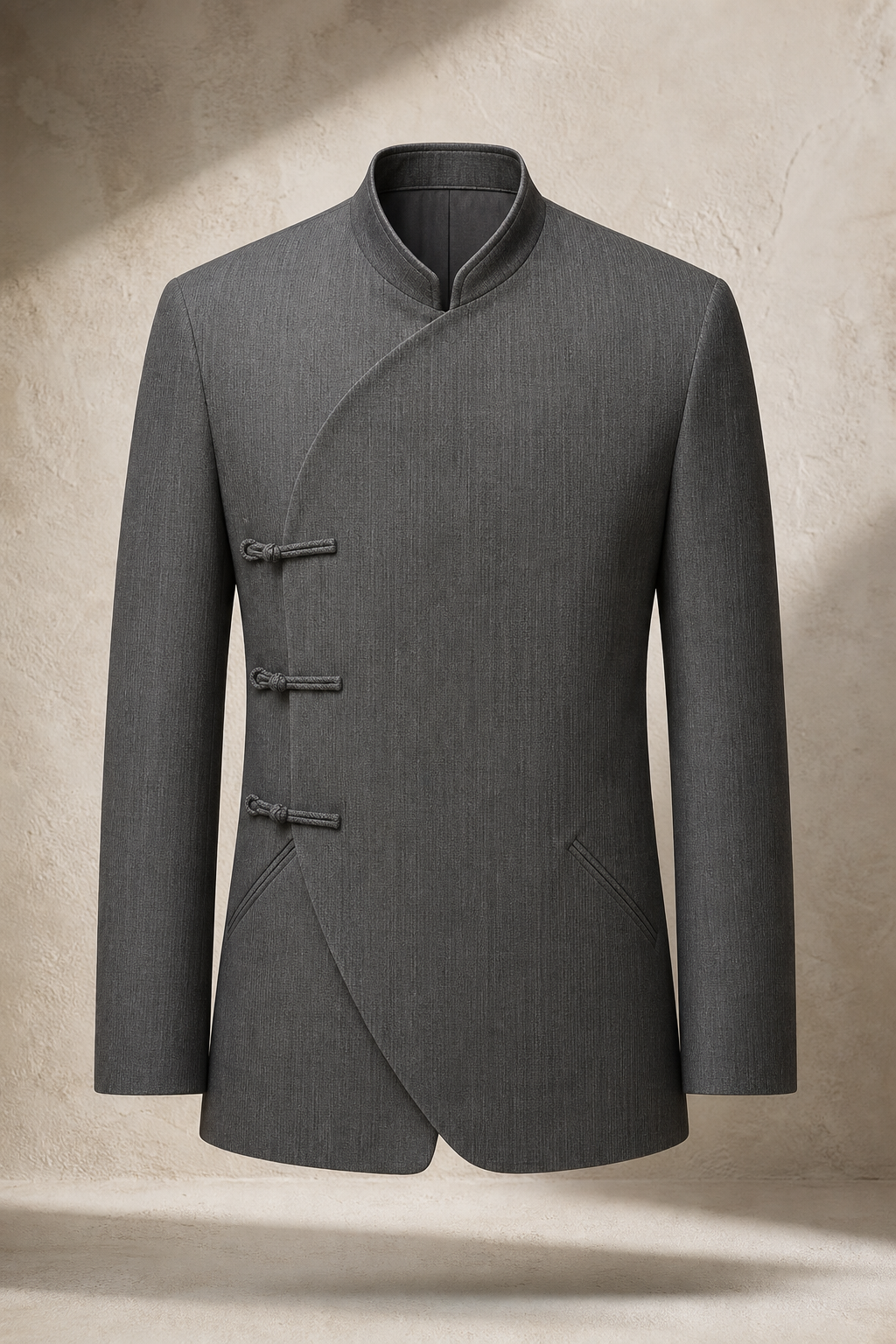 Scholar Wrap Blazer in Mineral Grey