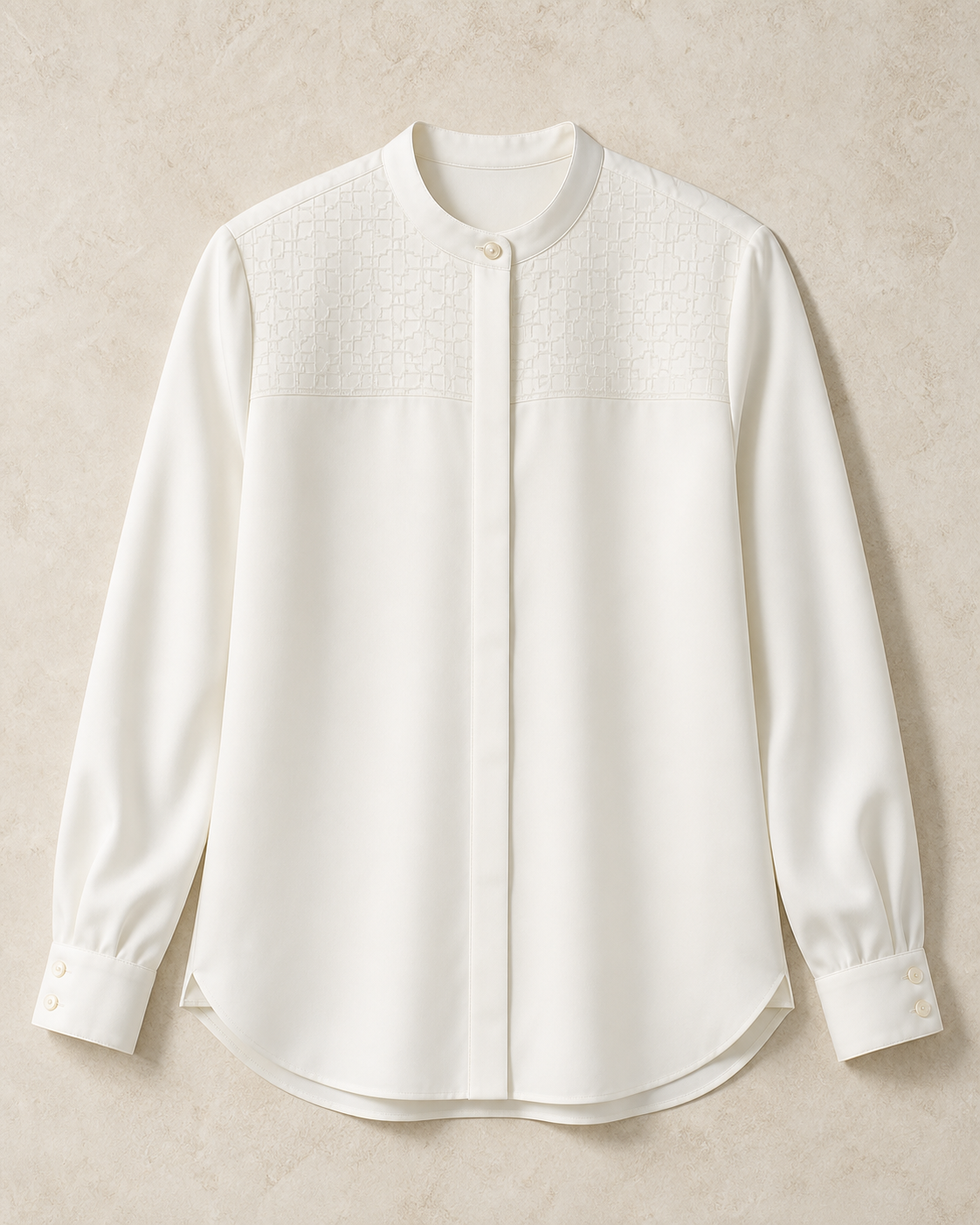 Suzhou Window Blouse in White Jade, front product view