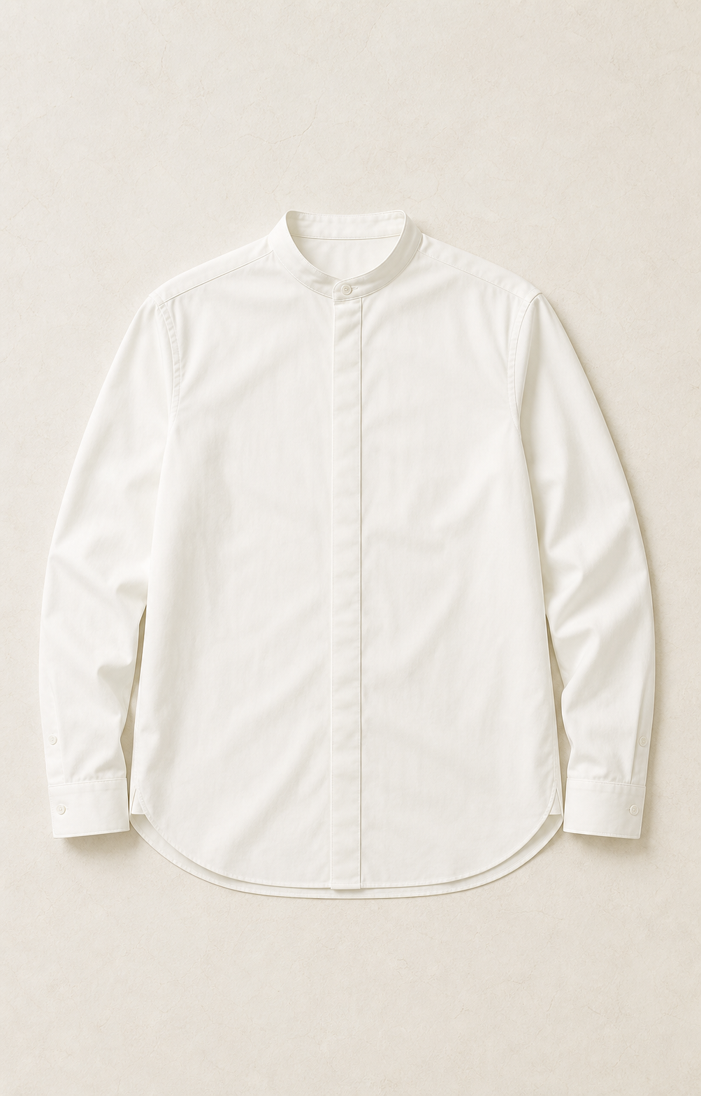 Standing Collar Shirt in White Jade product photograph