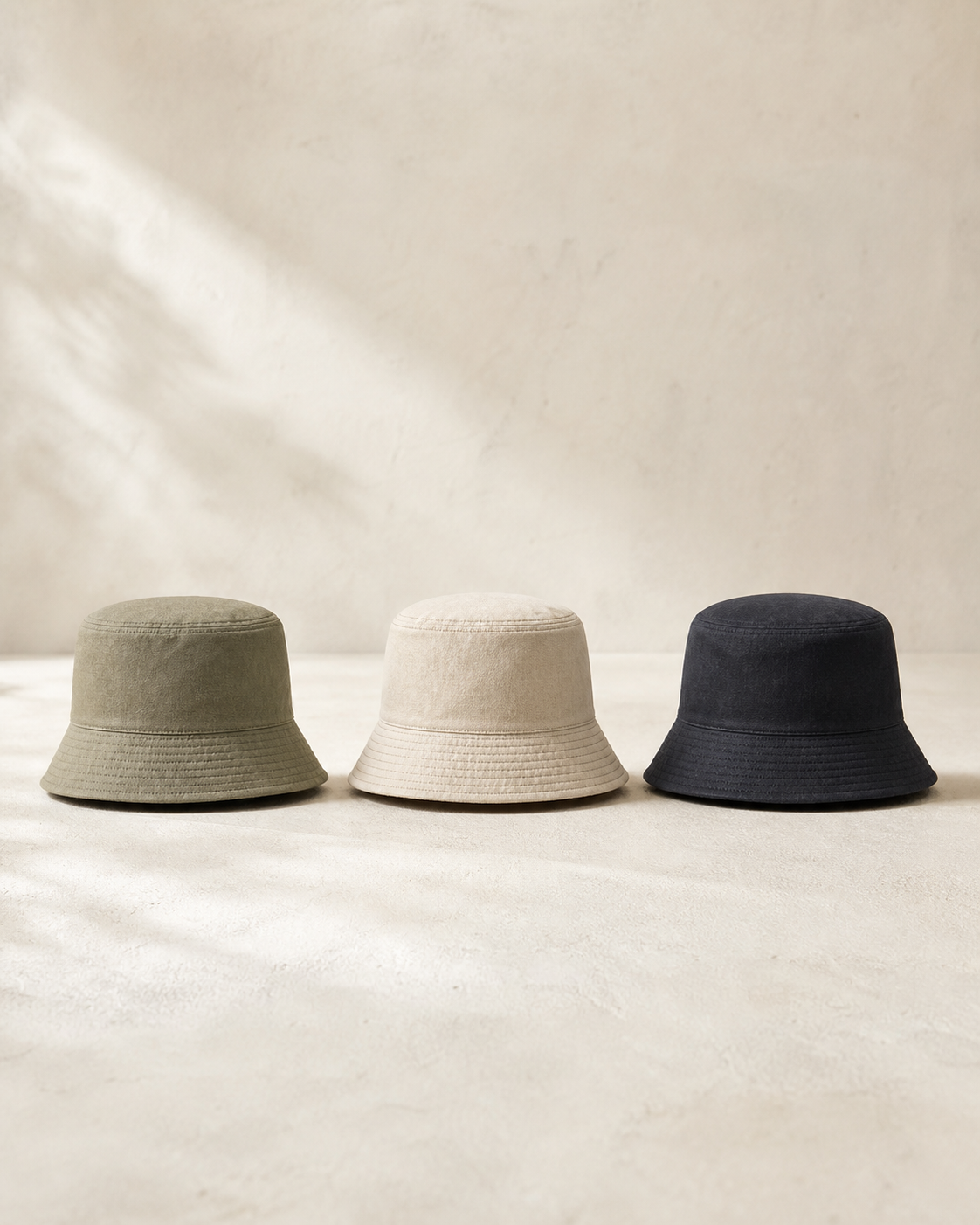 Willow Bucket Hat shown in Reed, Oat, Ink